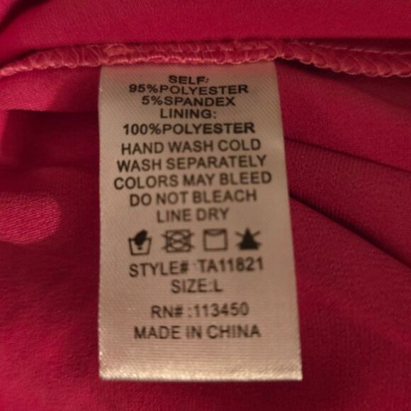 LULUMARI Peplum Strapless Top in Barbie Pink – NWT Size Large - Picture 5 of 5